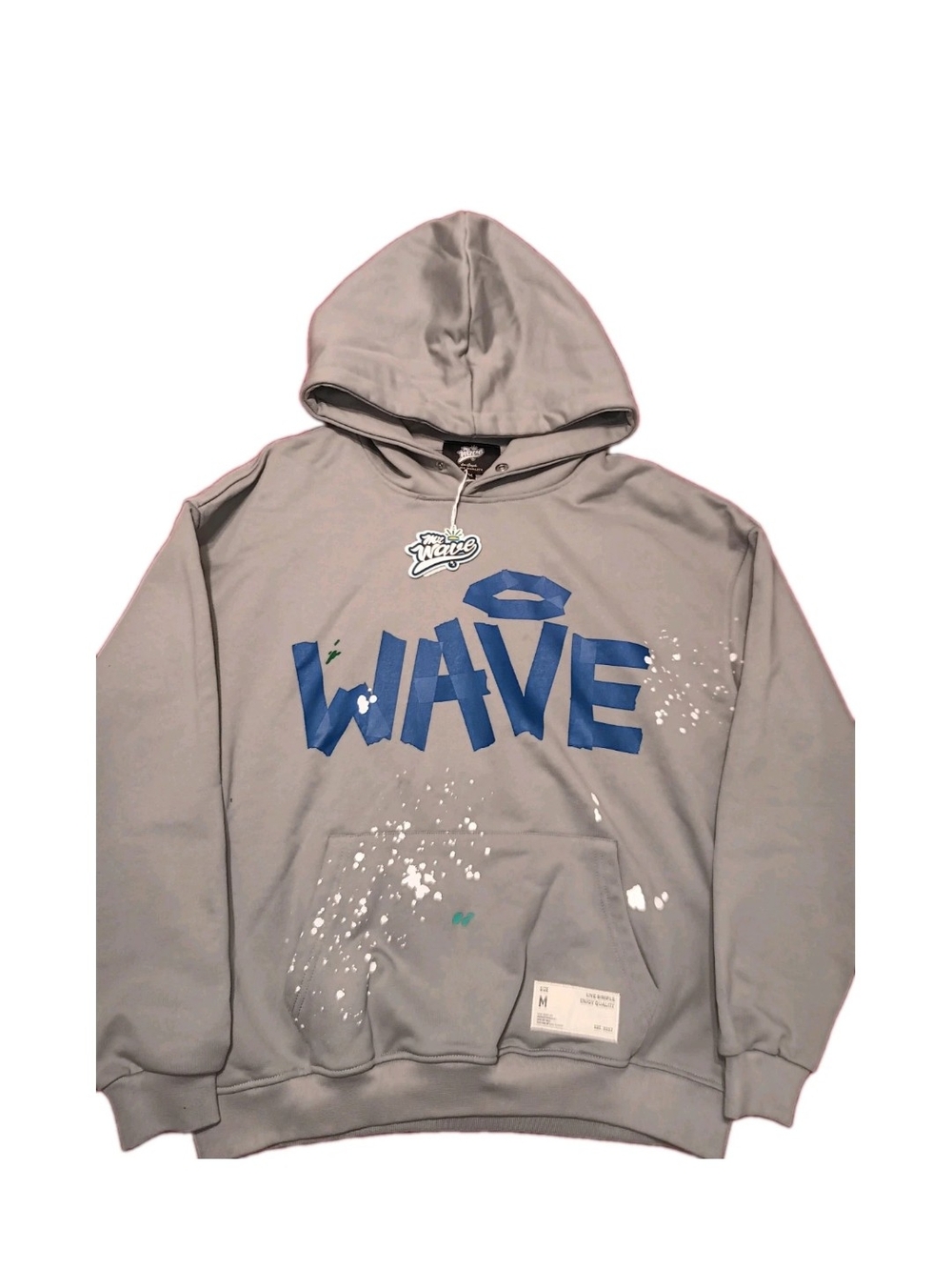 Graphic Crewneck Hoodie - Gray with Blue Logo
